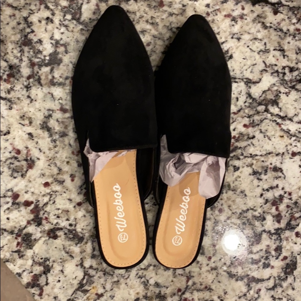 Black slip on slides